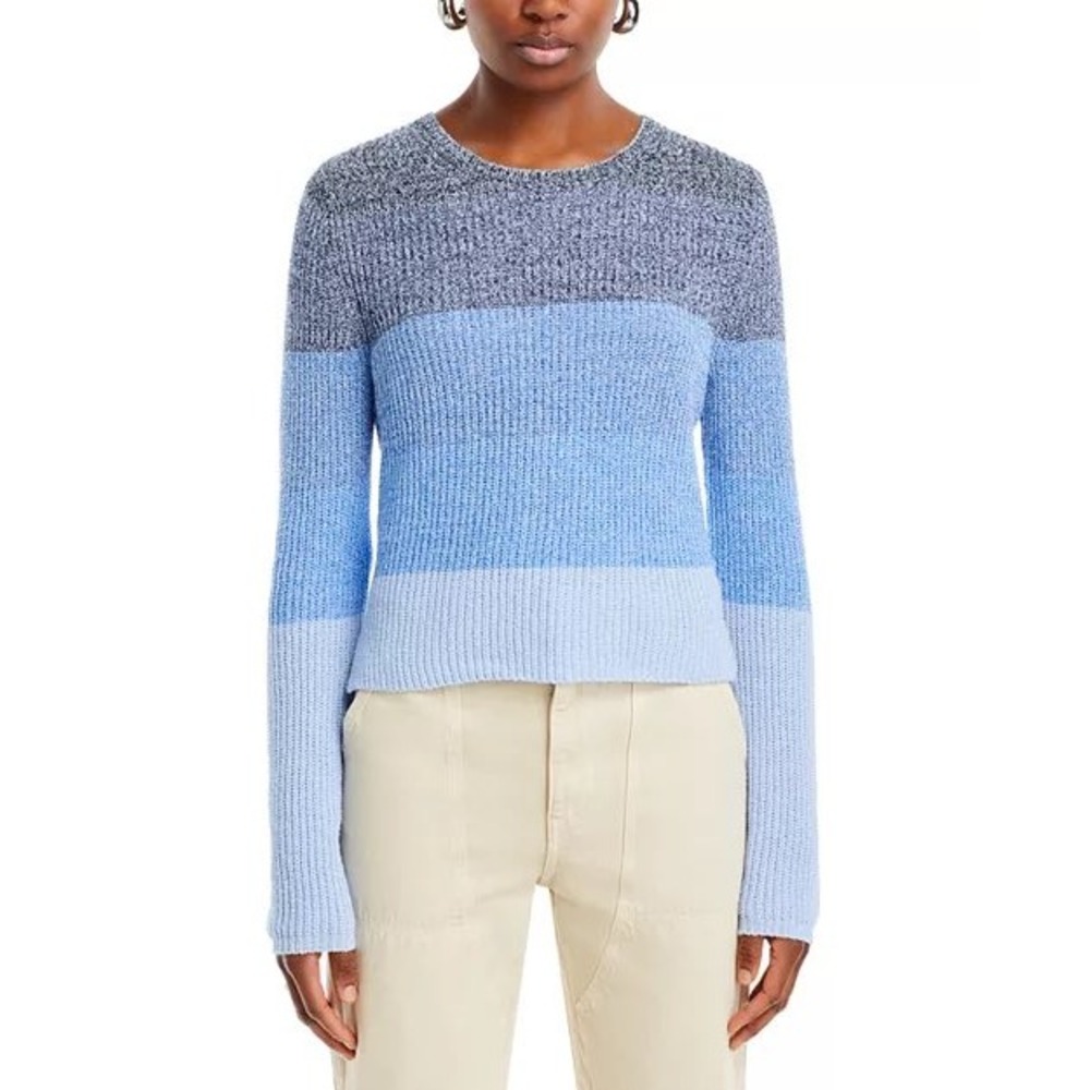 Rag‎ & Bone Kati Sweater Blue Multi Ombre Ribbed Crewneck XS